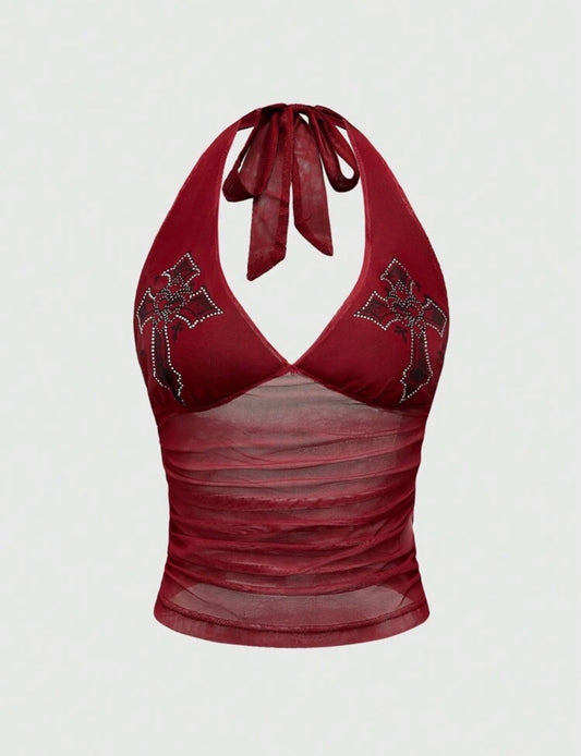 Crossed up Halter Top
