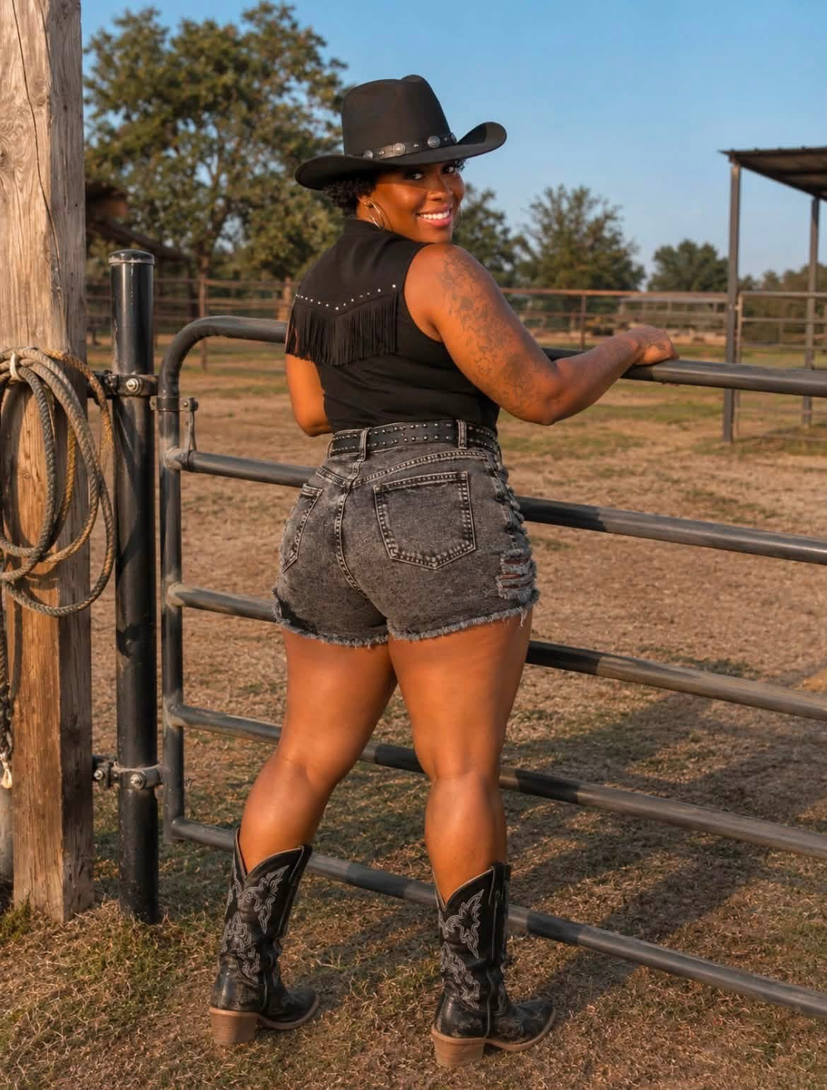 Rider Distressed Denim Shorts